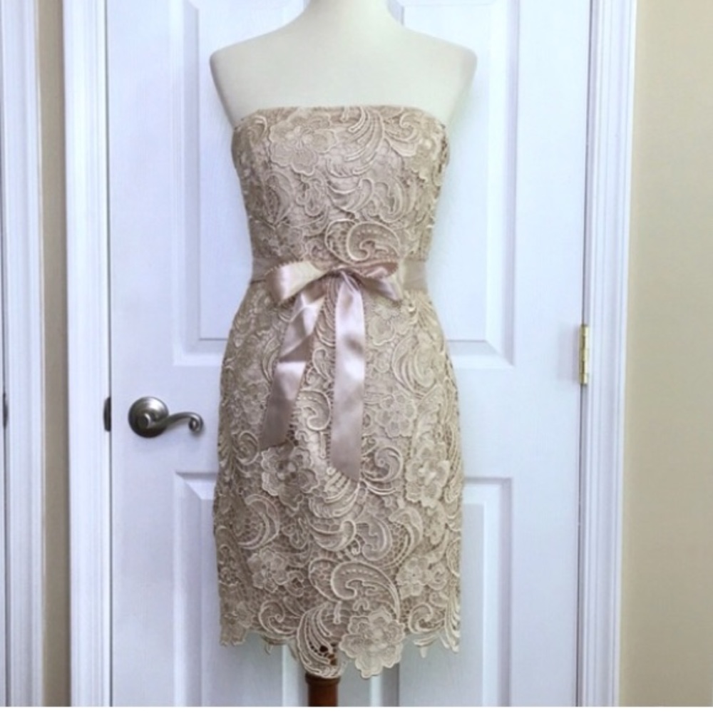 Adrianna Papell Beige strapless dress